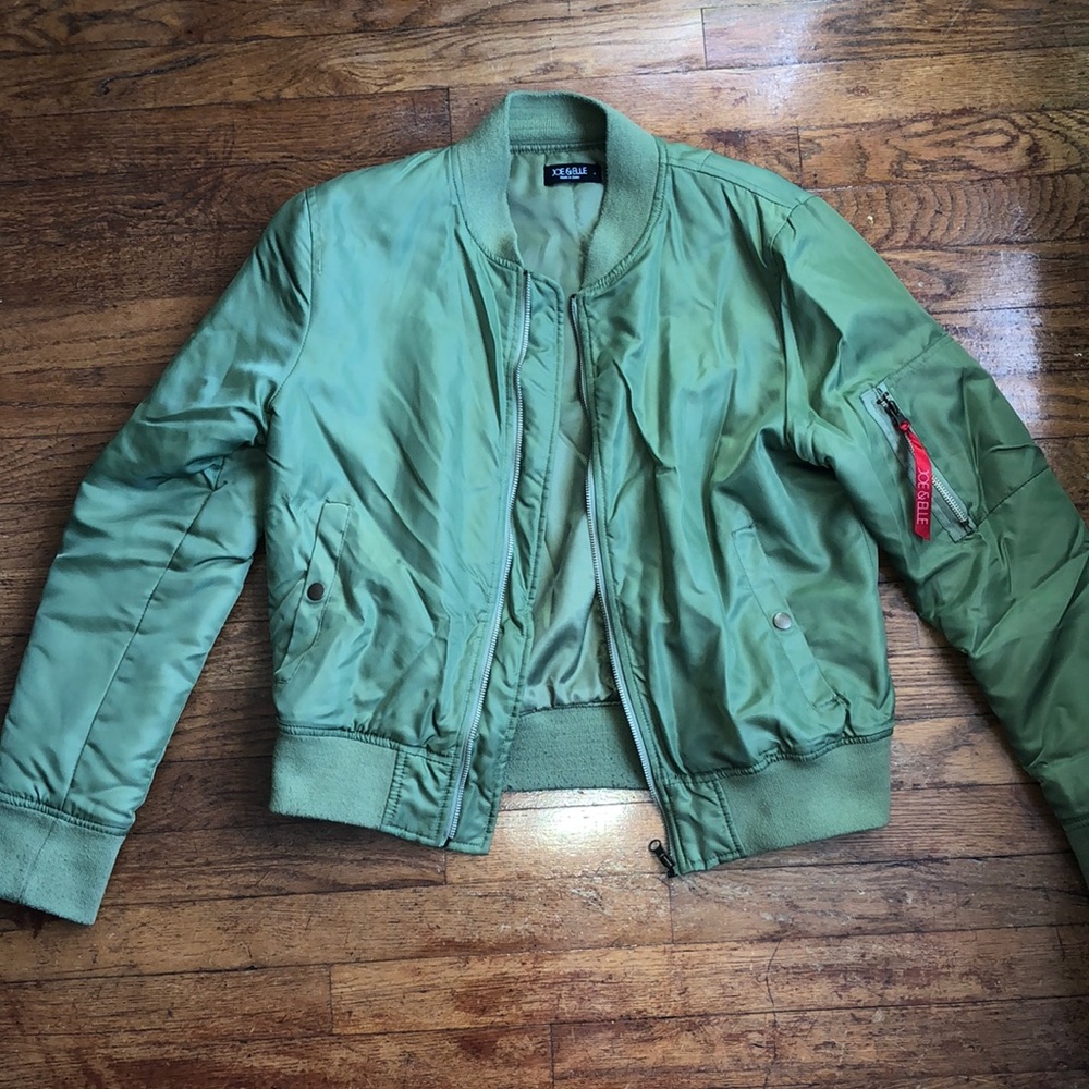 Olive bomber jacket